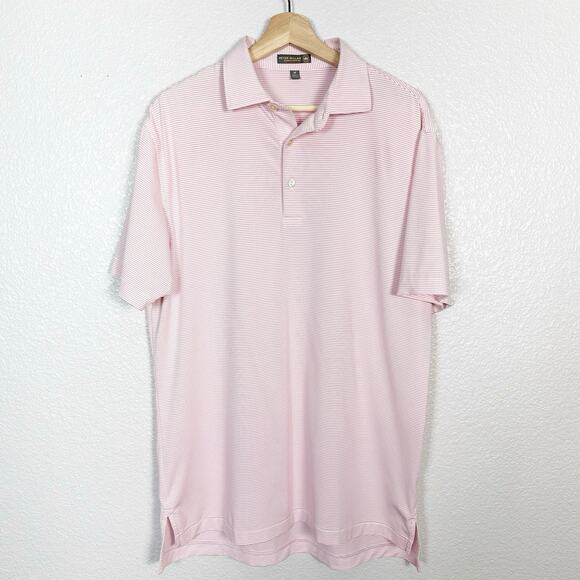 Peter Millar Men’s Summer Comfort Performance Jersey Polo Shirt Red Striped M - Picture 1 of 10